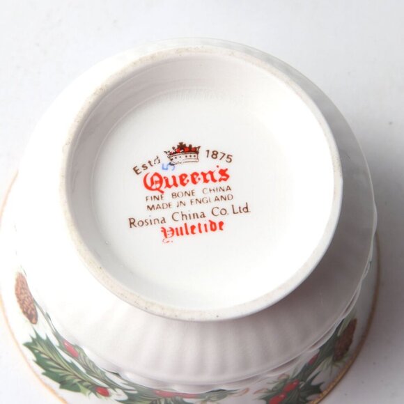 Vintage Queens Rosina Yuletide Christmas Tea Coffee Mug Creamer Sugar Bowl China - Picture 3 of 10